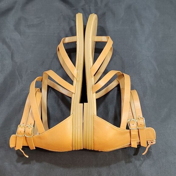 BRAND NEW FOREVER CHEERFUL-77 SOLID GLADIATOR FLAT BACK ZIPPER SANDAL - Picture 7 of 12